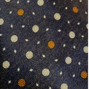 LANVIN Mens Necktie Polkadot Navy Cream Orange France 🇫🇷